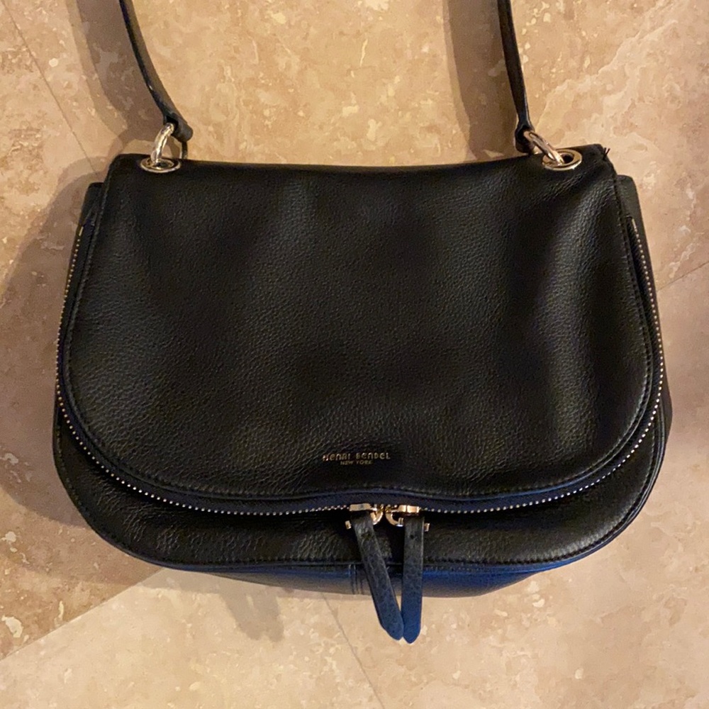 Henri Bendel black leather shoulder bag